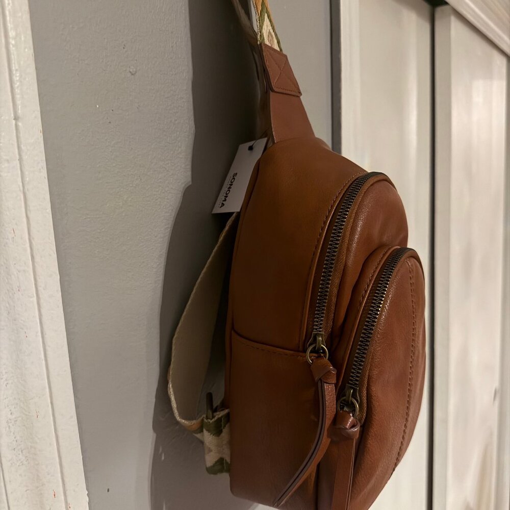 Sonoma Goods For Life Brown Cognac Sling Crossbody Bag